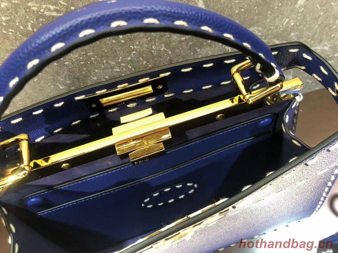 Fendi Peekaboo ISeeU MEDIUM leather bag F8637 blue Fendi Peekaboo ISeeU MEDIUM leather bag F8637 blue