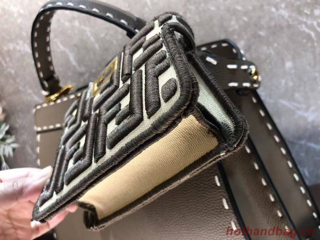 Fendi Peekaboo ISeeU MEDIUM leather bag F8637 gray Fendi Peekaboo ISeeU MEDIUM leather bag F8637 gray