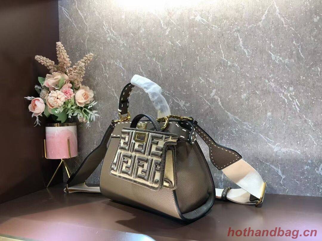 Fendi Peekaboo ISeeU Small leather bag F8636 gray Fendi Peekaboo ISeeU Small leather bag F8636 gray