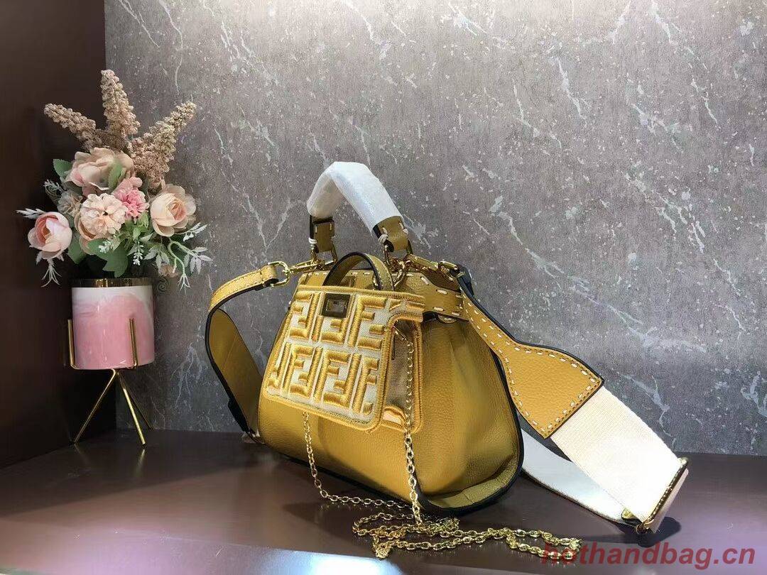 Fendi Peekaboo ISeeU Small leather bag F8636 yellow Fendi Peekaboo ISeeU Small leather bag F8636 yellow
