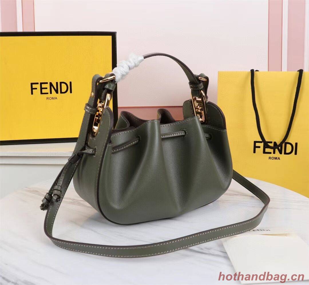 FENDI TOUCH leather bag 8BS059 blackish green FENDI TOUCH leather bag 8BS059 blackish green