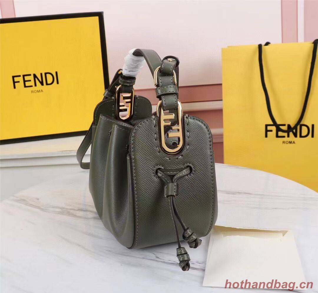 FENDI TOUCH leather bag 8BS059 blackish green FENDI TOUCH leather bag 8BS059 blackish green