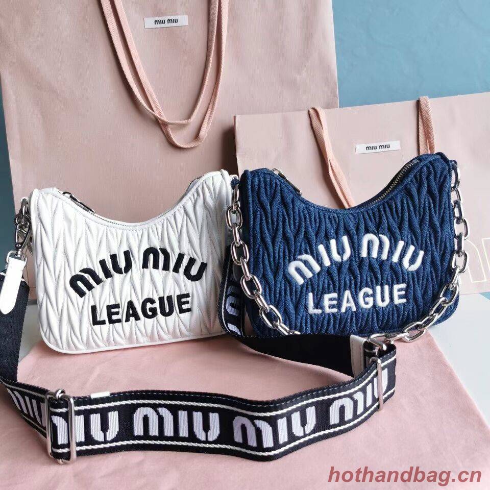 miu miu Matelasse Nappa Leather small Shoulder Bag 6HH212 white miu miu Matelasse Nappa Leather small Shoulder Bag 6HH212 white