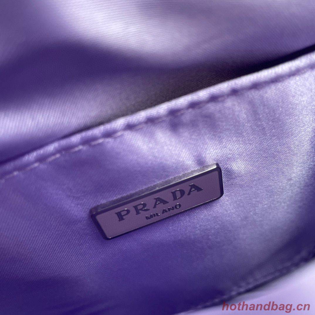 Prada leather small-bag with artificial crystals tote 1BC331 Purple Prada leather small-bag with artificial crystals tote 1BC331 Purple