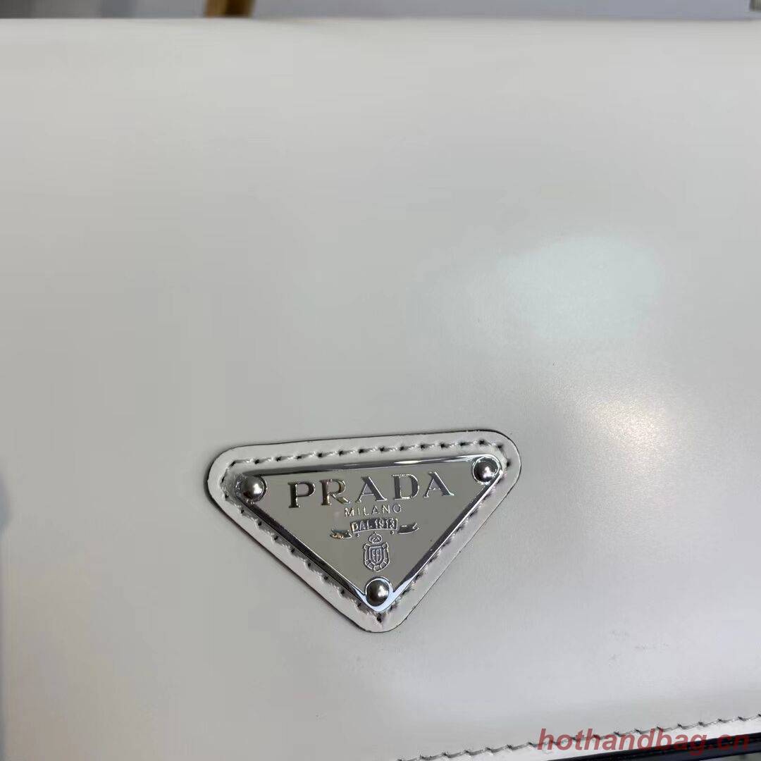 Prada Brushed leather Prada Femme bag 1BD323 White Prada Brushed leather Prada Femme bag 1BD323 White