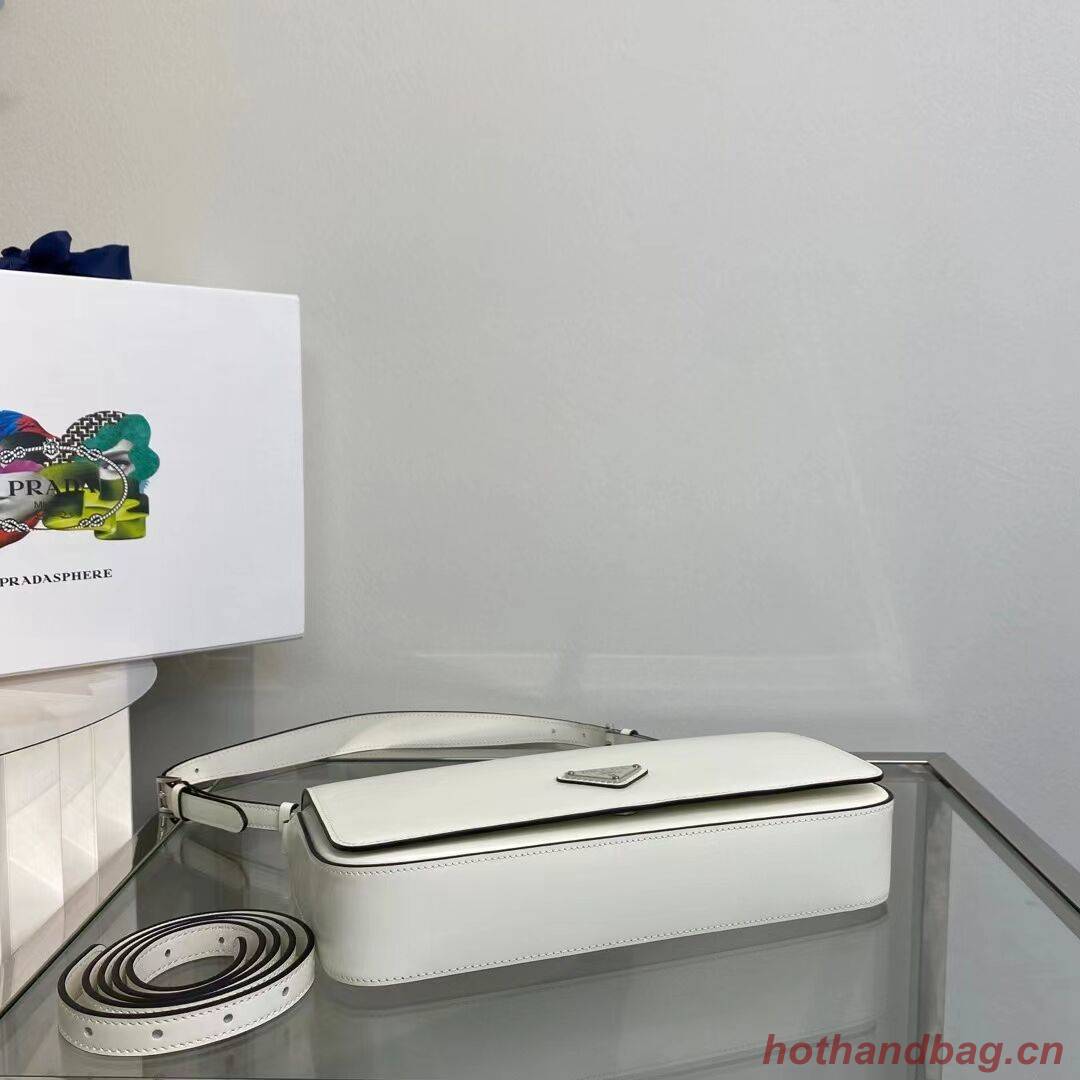 Prada Brushed leather Prada Femme bag 1BD323 White Prada Brushed leather Prada Femme bag 1BD323 White