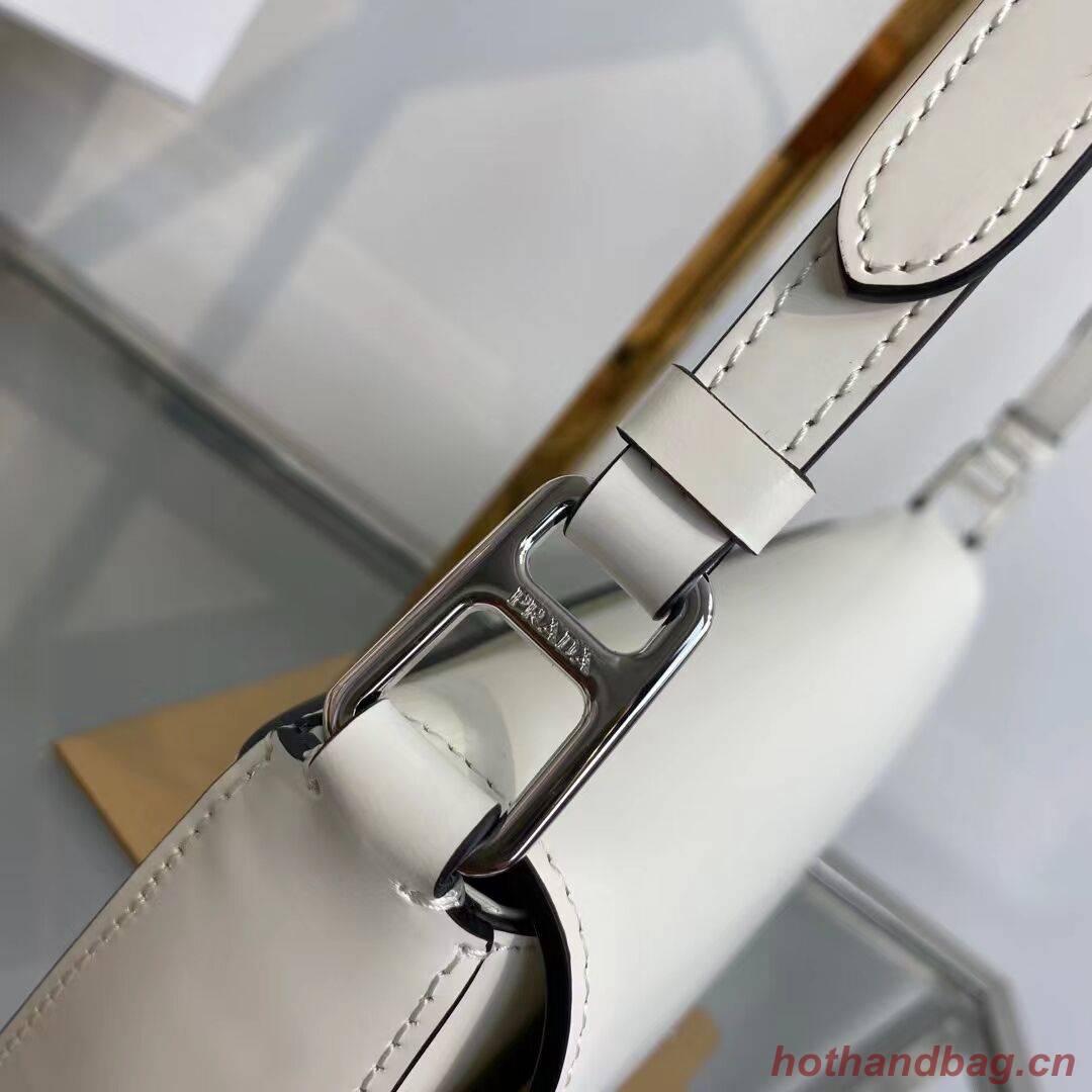 Prada Brushed leather Prada Femme bag 1BD323 White Prada Brushed leather Prada Femme bag 1BD323 White