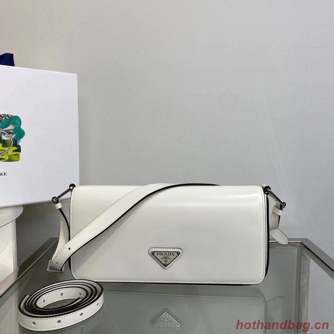 Prada Brushed leather Prada Femme bag 1BD323 White Prada Brushed leather Prada Femme bag 1BD323 White