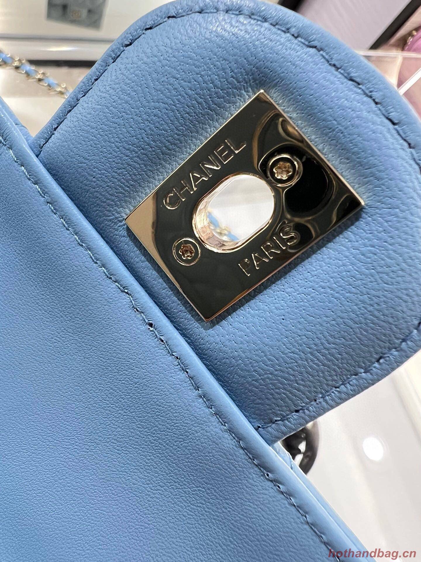 Chanel 2022S Love Heart Original Lambskin Crossbody Chain Bag AS3191Y Blue Chanel 2022S Love Heart Original Lambskin Crossbody Chain Bag AS3191Y Blue