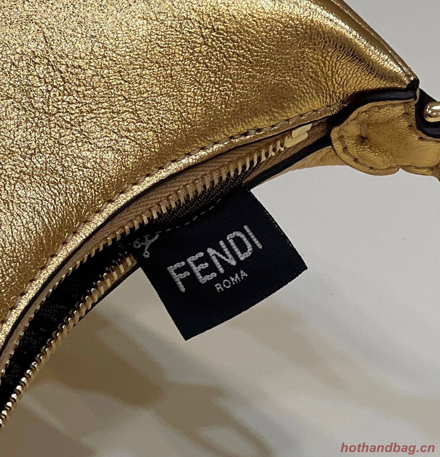 Fendi Praphy Original Leather Big FENDI Logo Mini Bag 80056S Gold Fendi Praphy Original Leather Big FENDI Logo Mini Bag 80056S Gold