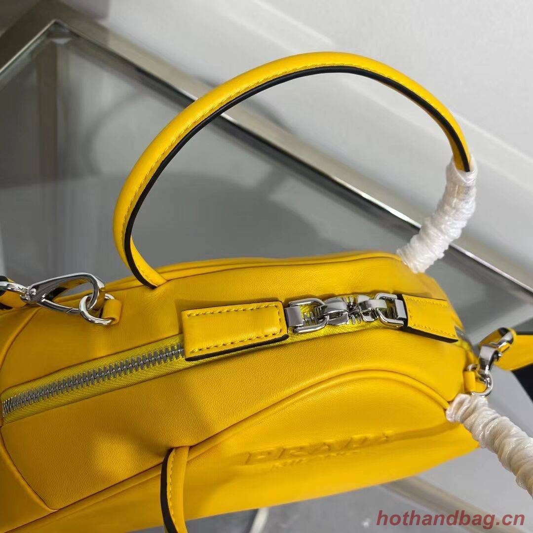 Prada Leather Triangle bag 1BB082 yellow Prada Leather Triangle bag 1BB082 yellow