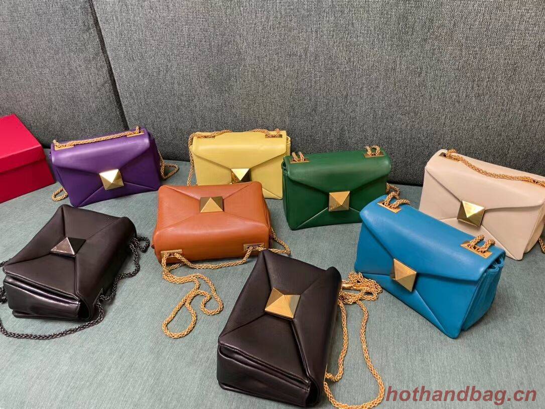 VALENTINO GARAVANI One Stud Sheepskin Shoulder Bag XW0B0K21 yellow VALENTINO GARAVANI One Stud Sheepskin Shoulder Bag XW0B0K21 yellow