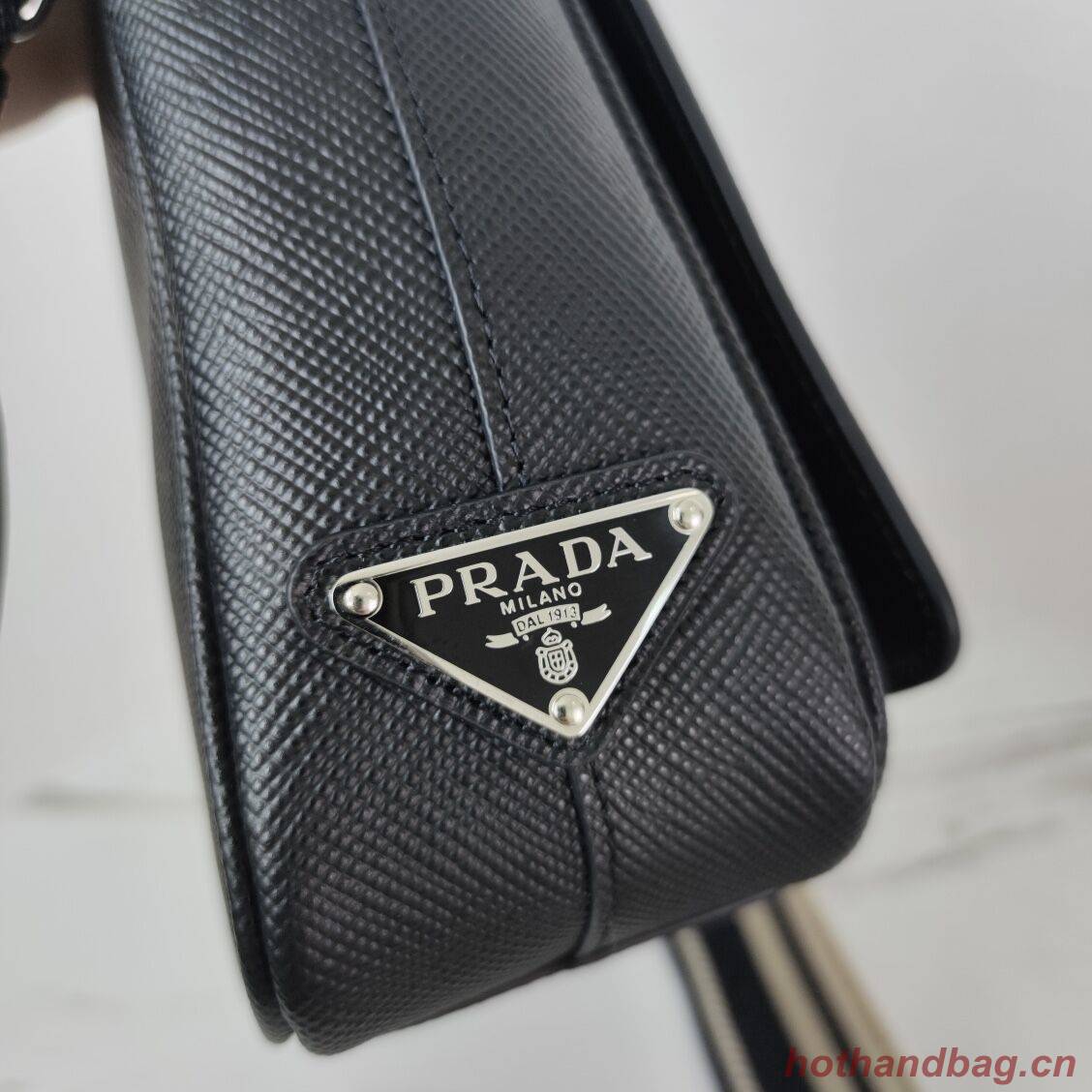 Prada Leather bag with shoulder strap 2BV031 black Prada Leather bag with shoulder strap 2BV031 black