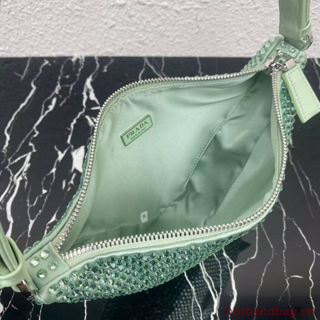 Prada crystal handbag 1VH243 green Prada crystal handbag 1VH243 green