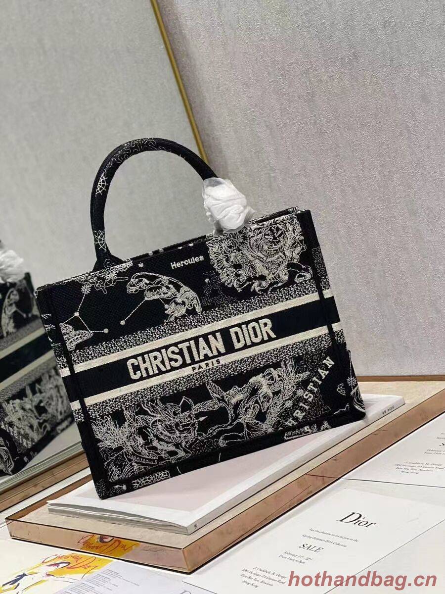 SMALL DIOR BOOK TOTE Embroidery C1331-9 black SMALL DIOR BOOK TOTE Embroidery C1331-9 black