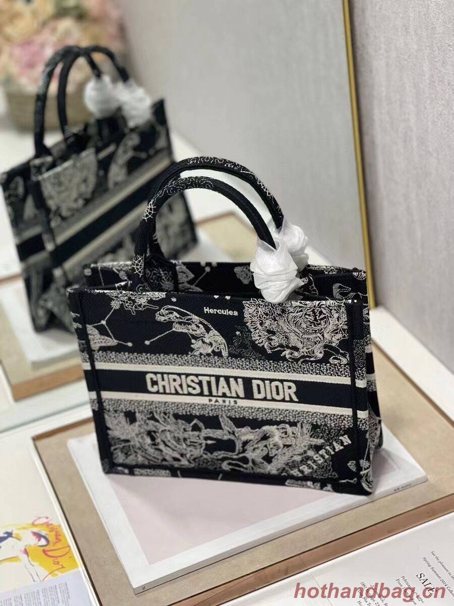 SMALL DIOR BOOK TOTE Embroidery C1331-9 black SMALL DIOR BOOK TOTE Embroidery C1331-9 black