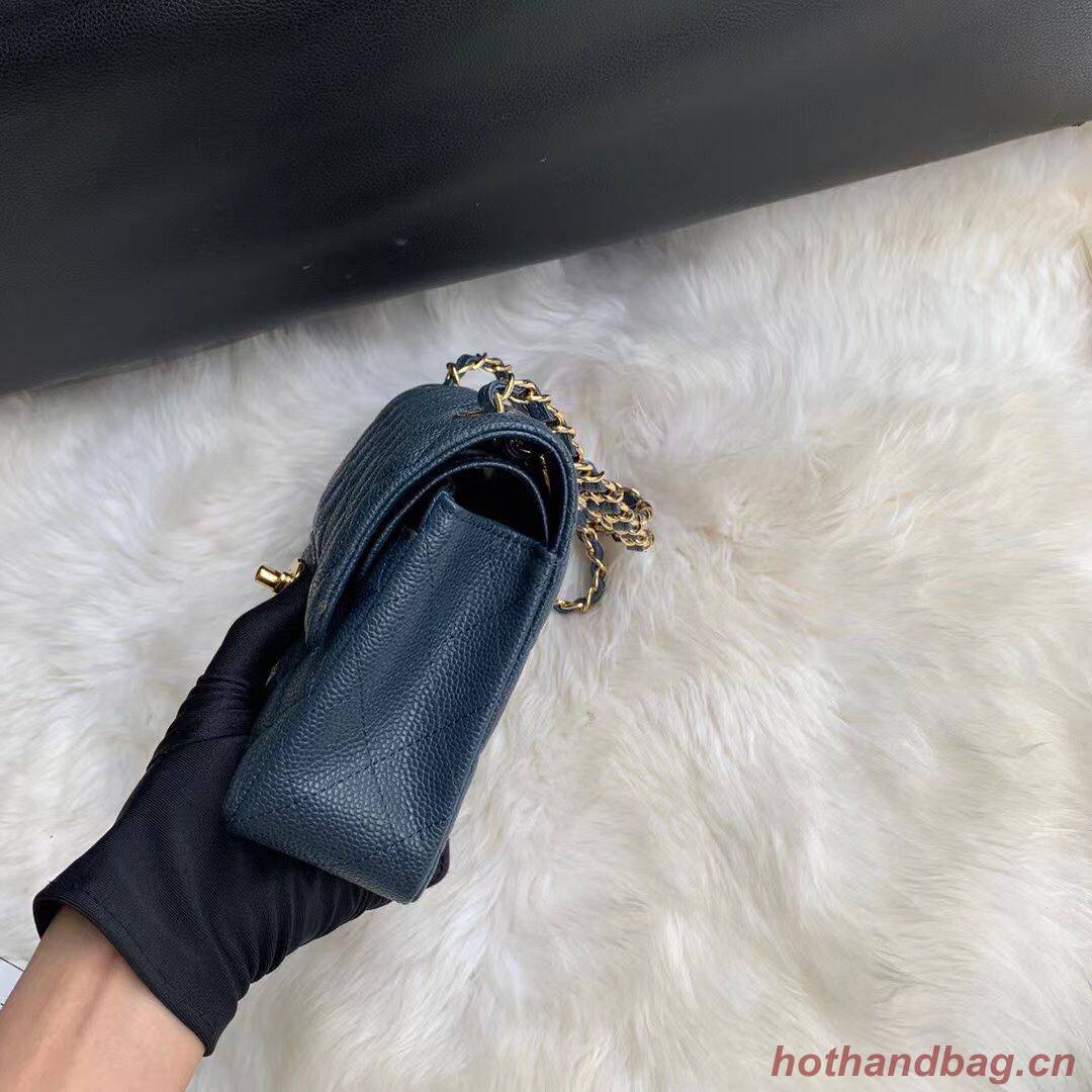 Chanel Flap Shoulder Bag Grained Caviar Leather A01113 Dark Blue Chanel Flap Shoulder Bag Grained Caviar Leather A01113 Dark Blue