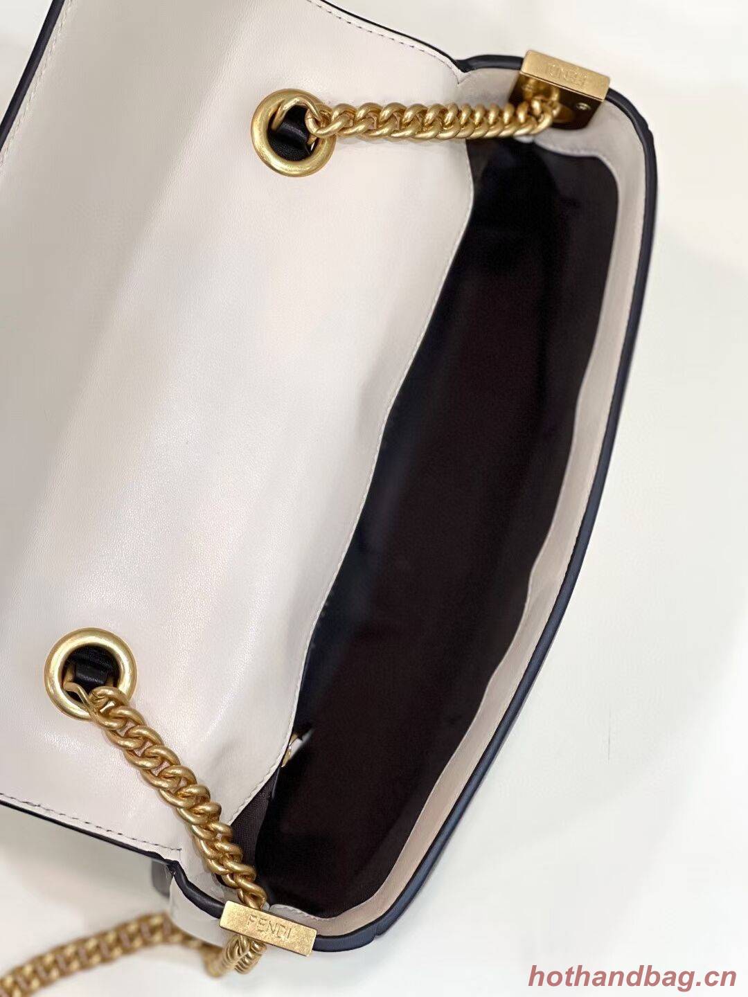Fendi Baguette Sheepskin bag 8BR6550 Cream & black Fendi Baguette Sheepskin bag 8BR6550 Cream & black