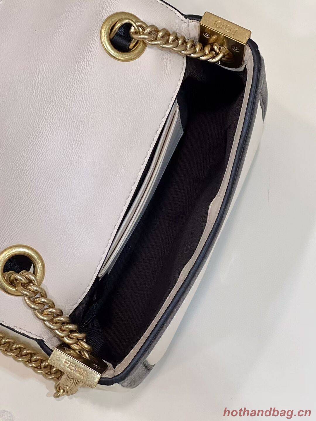 Fendi Baguette Sheepskin bag 8BR6551 Cream & black Fendi Baguette Sheepskin bag 8BR6551 Cream & black