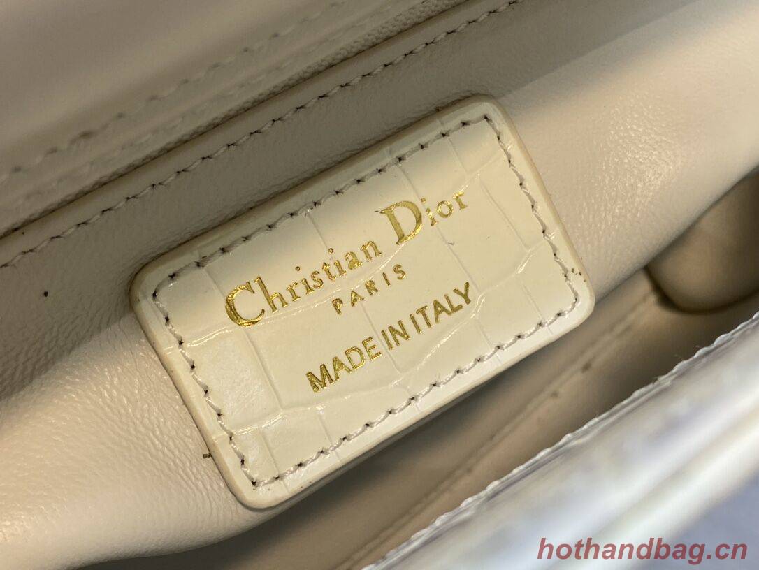 MINI LADY DIOR BAG Cannage crocodile Calfskin C0966 Cream MINI LADY DIOR BAG Cannage crocodile Calfskin C0966 Cream
