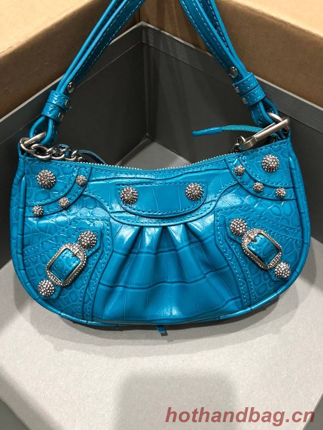 Balenciaga LE CAGOLE MINI PURSE WITH CHAIN 6958141 blue