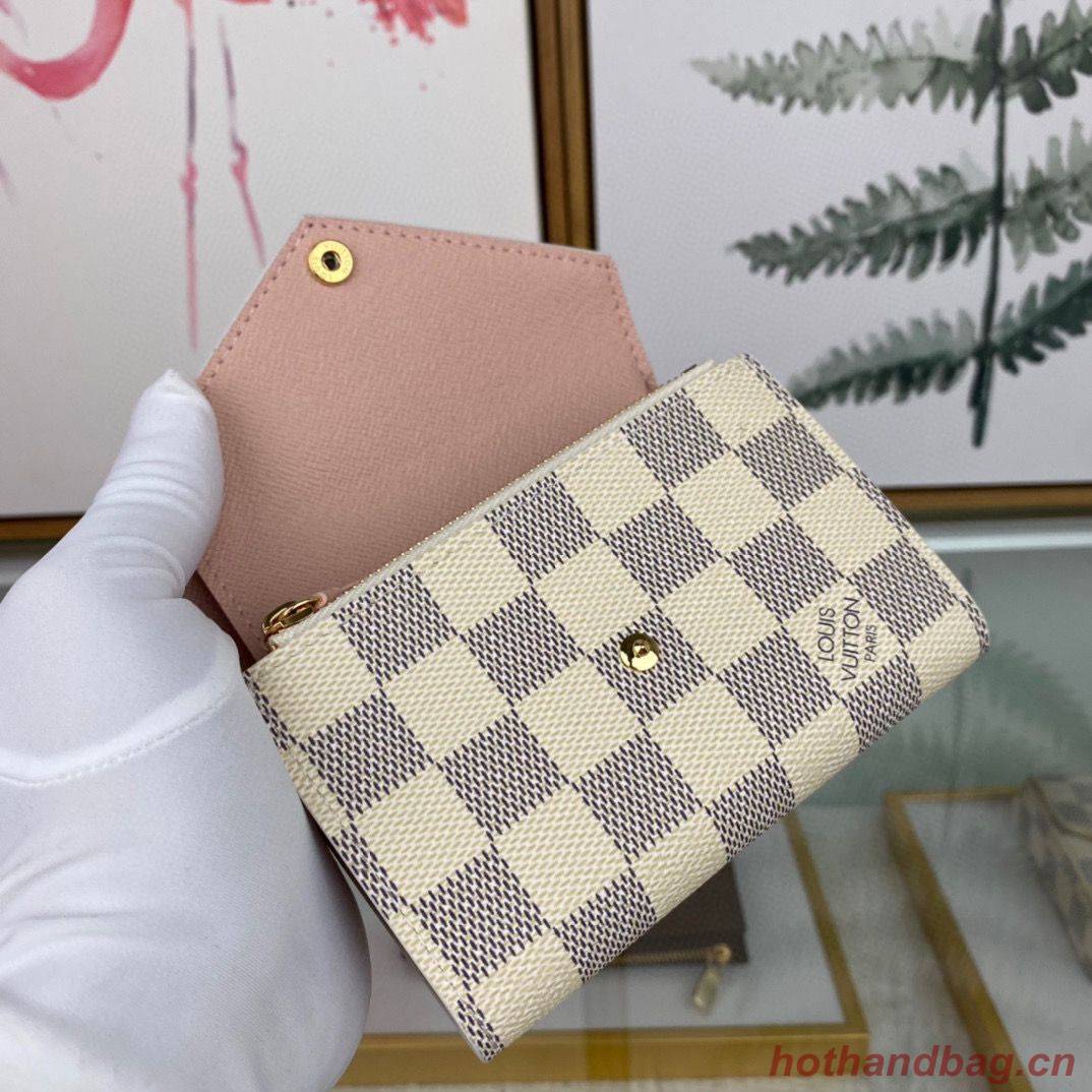 Louis Vuitton Monogram Denim Victorine ZOE WALLET N64022 Pink & Gold-Tone Louis Vuitton Monogram Denim Victorine ZOE WALLET N64022 Pink & Gold-Tone