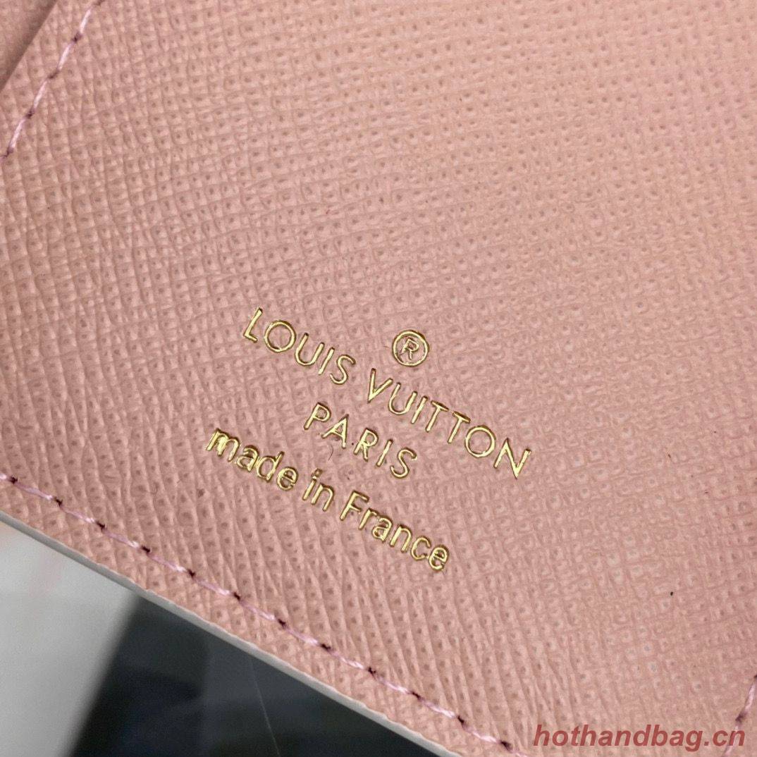 Louis Vuitton Monogram Denim Victorine ZOE WALLET N64022 Pink & Gold-Tone Louis Vuitton Monogram Denim Victorine ZOE WALLET N64022 Pink & Gold-Tone