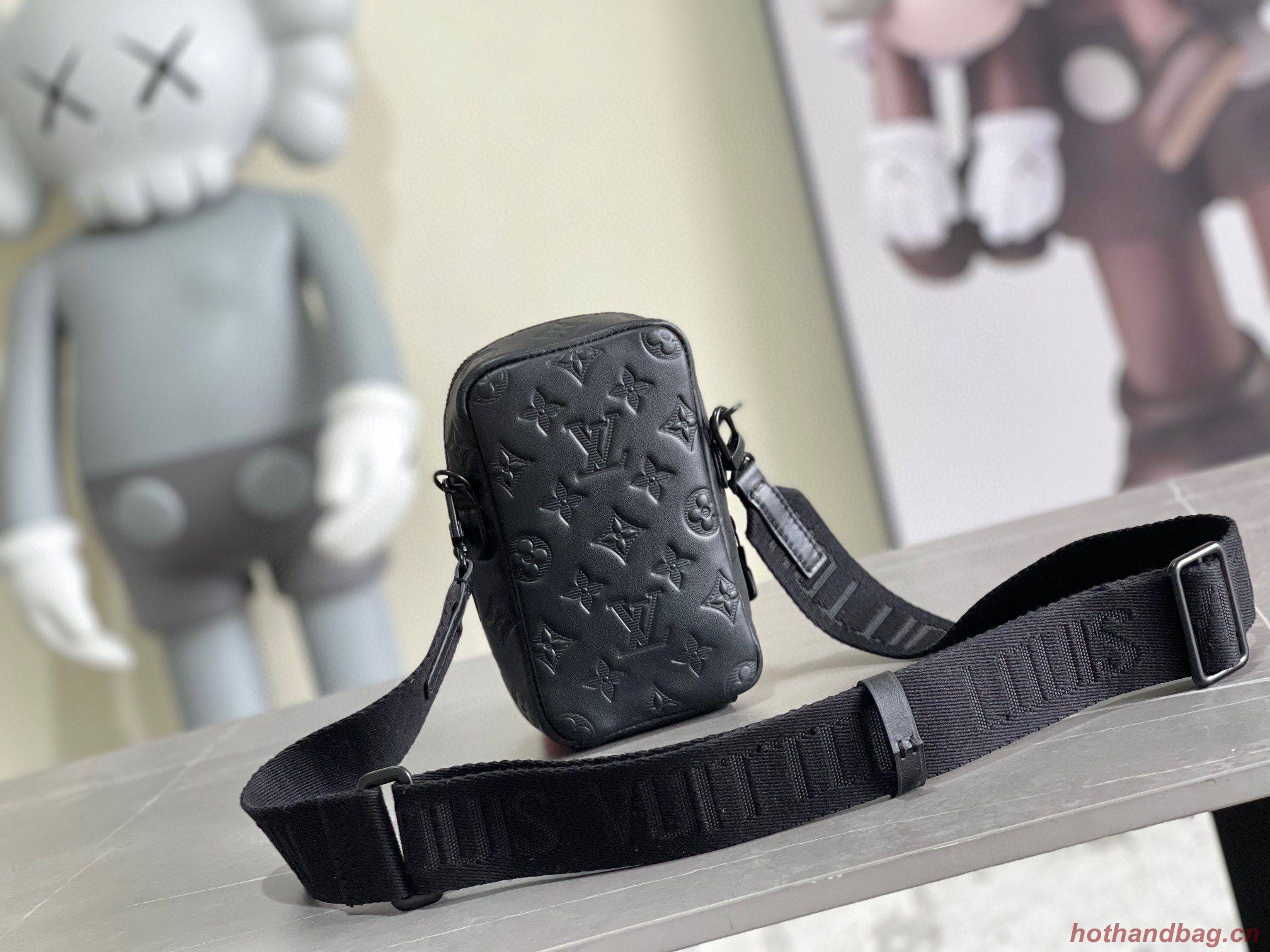 Louis Vuitton Monogram Empreinte Double Phone Pouch NM M81323 Black Louis Vuitton Monogram Empreinte Double Phone Pouch NM M81323 Black