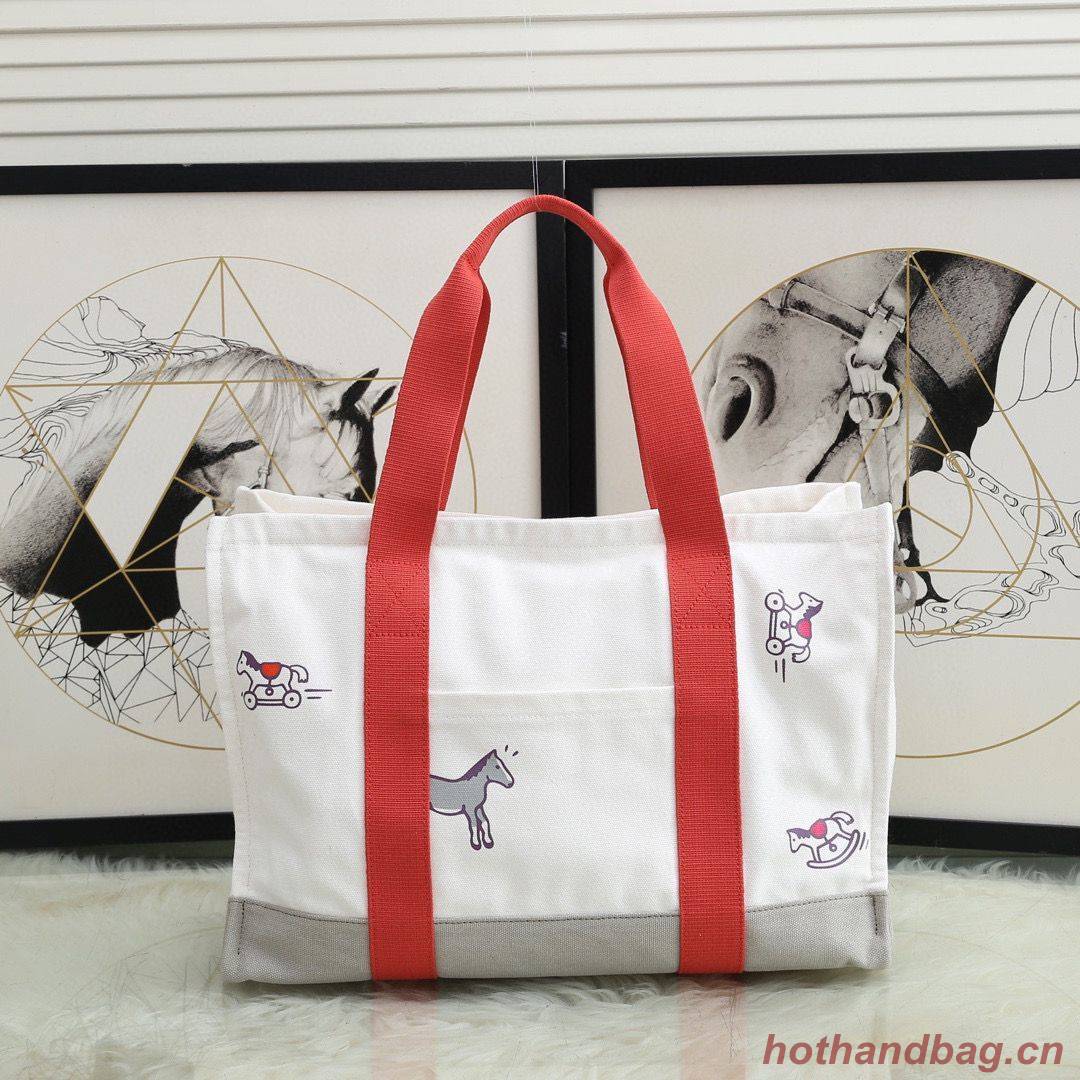 Hermes Adada Nappy Canvas Shopping Bag H5635 Orange Hermes Adada Nappy Canvas Shopping Bag H5635 Orange