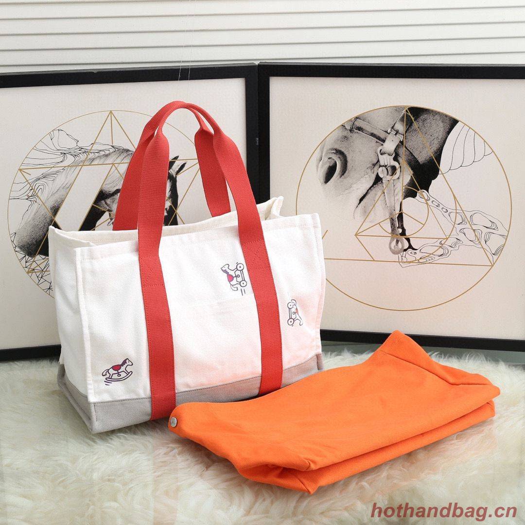 Hermes Adada Nappy Canvas Shopping Bag H5635 Orange Hermes Adada Nappy Canvas Shopping Bag H5635 Orange