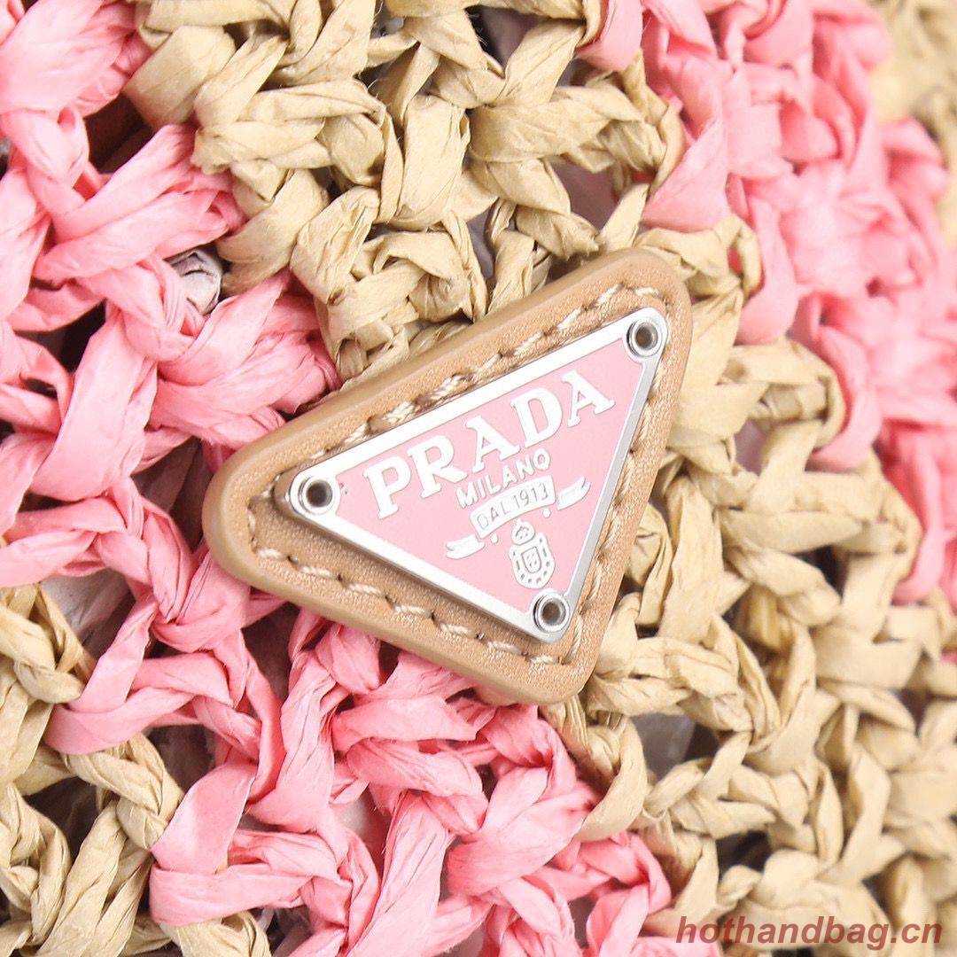 Prada Openwork Straw Tote Bag A20270 Pink Prada Openwork Straw Tote Bag A20270 Pink