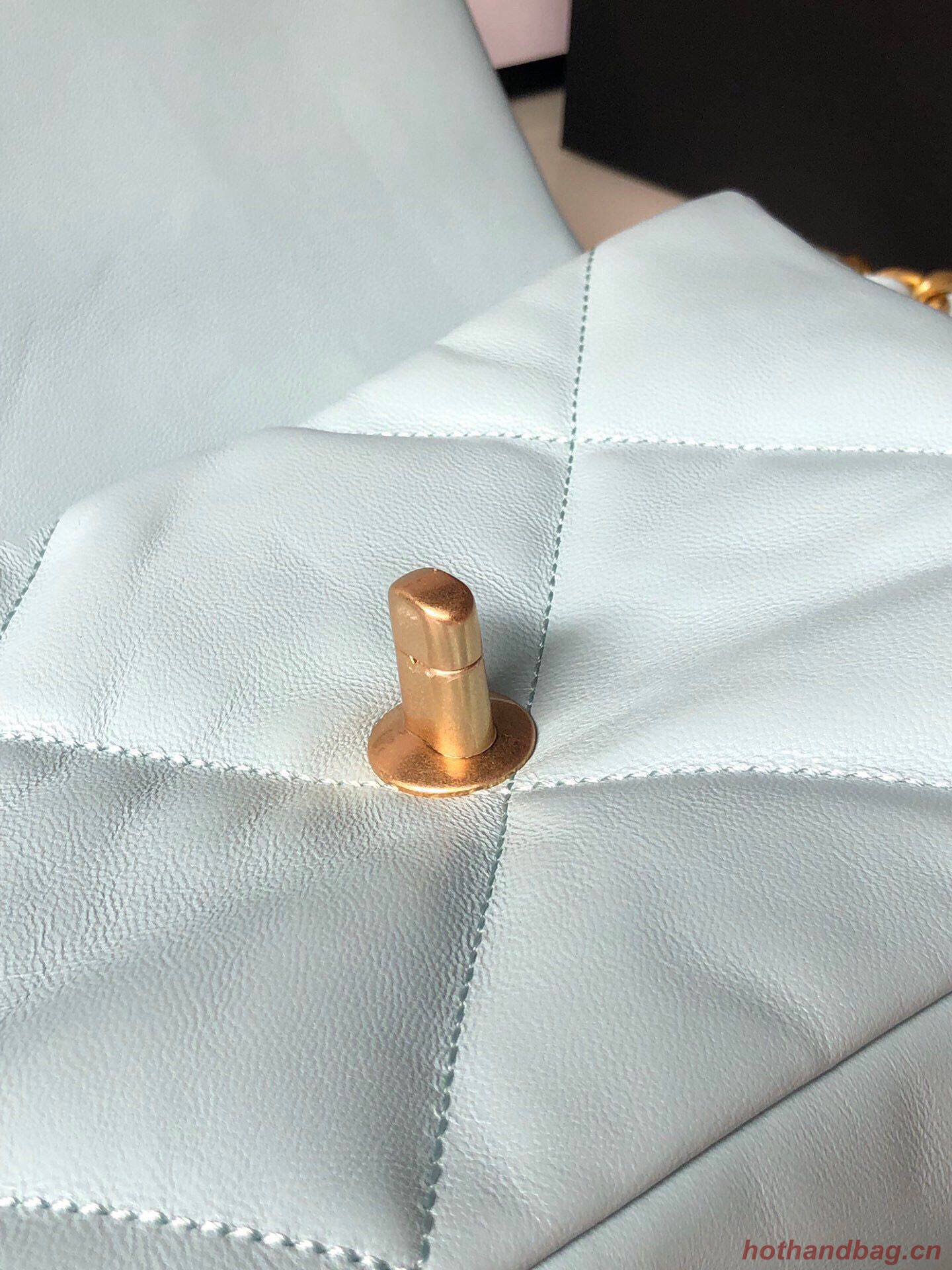 CHANEL Original Lambskin 19 Flap Bag AS1160 AS1161 light Blue CHANEL Original Lambskin 19 Flap Bag AS1160 AS1161 light Blue