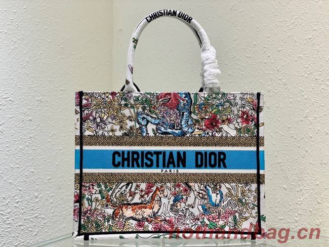 MEDIUM DIOR BOOK TOTE Latte D-Constellation Embroidery M1296ZRUV-4