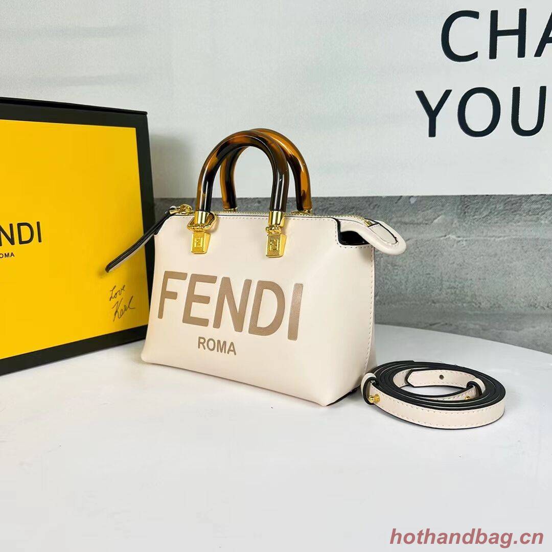 Fendi By The Way Mini Small leather Boston bag 8BS067A Cream Fendi By The Way Mini Small leather Boston bag 8BS067A Cream