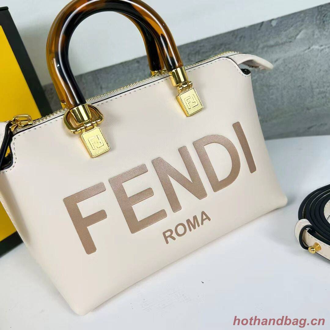 Fendi By The Way Mini Small leather Boston bag 8BS067A Cream Fendi By The Way Mini Small leather Boston bag 8BS067A Cream