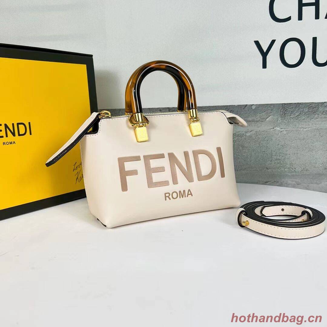 Fendi By The Way Mini Small leather Boston bag 8BS067A Cream Fendi By The Way Mini Small leather Boston bag 8BS067A Cream
