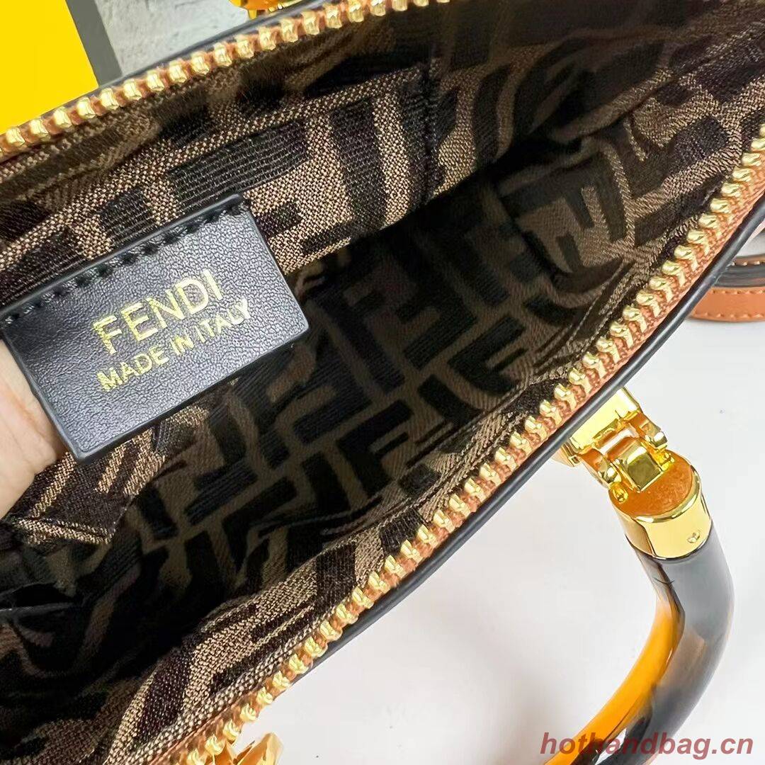 Fendi By The Way Mini Small leather Boston bag 8BS067A brown Fendi By The Way Mini Small leather Boston bag 8BS067A brown