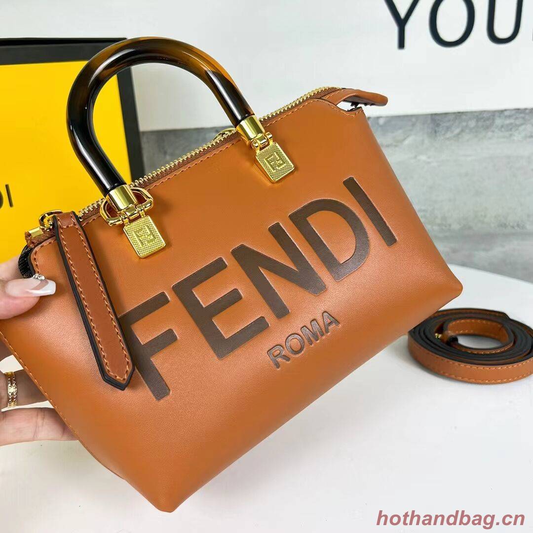 Fendi By The Way Mini Small leather Boston bag 8BS067A brown Fendi By The Way Mini Small leather Boston bag 8BS067A brown