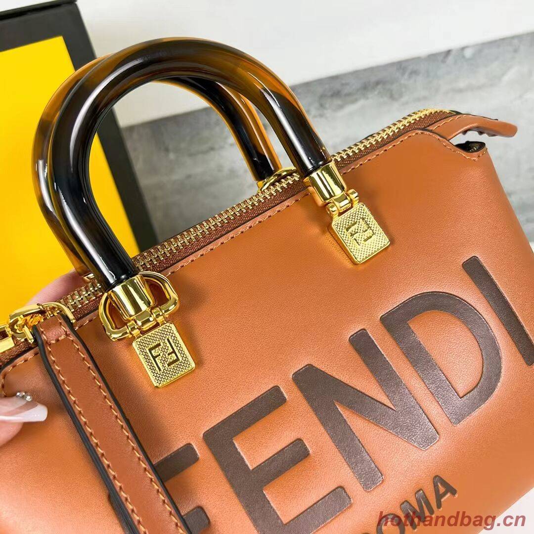 Fendi By The Way Mini Small leather Boston bag 8BS067A brown Fendi By The Way Mini Small leather Boston bag 8BS067A brown
