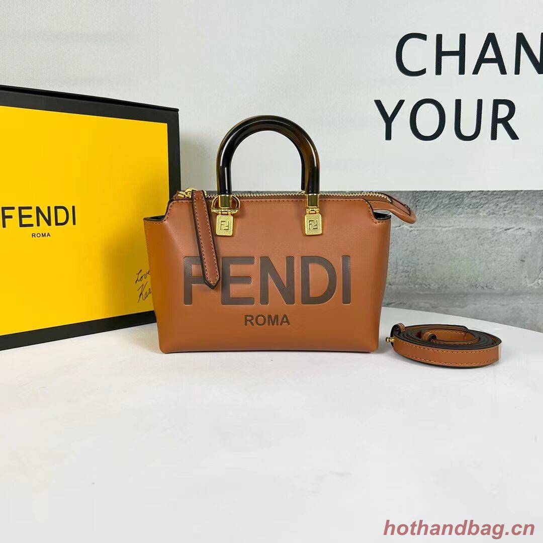 Fendi By The Way Mini Small leather Boston bag 8BS067A brown Fendi By The Way Mini Small leather Boston bag 8BS067A brown
