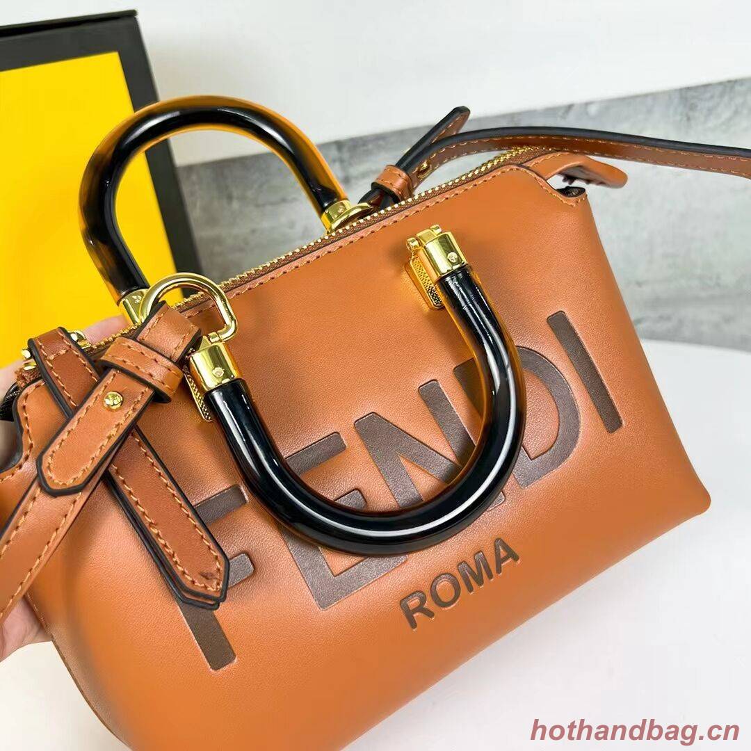 Fendi By The Way Mini Small leather Boston bag 8BS067A brown Fendi By The Way Mini Small leather Boston bag 8BS067A brown