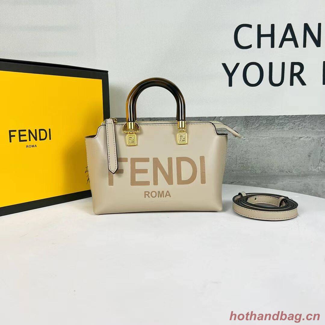 Fendi By The Way Mini Small leather Boston bag 8BS067A dove gray Fendi By The Way Mini Small leather Boston bag 8BS067A dove gray