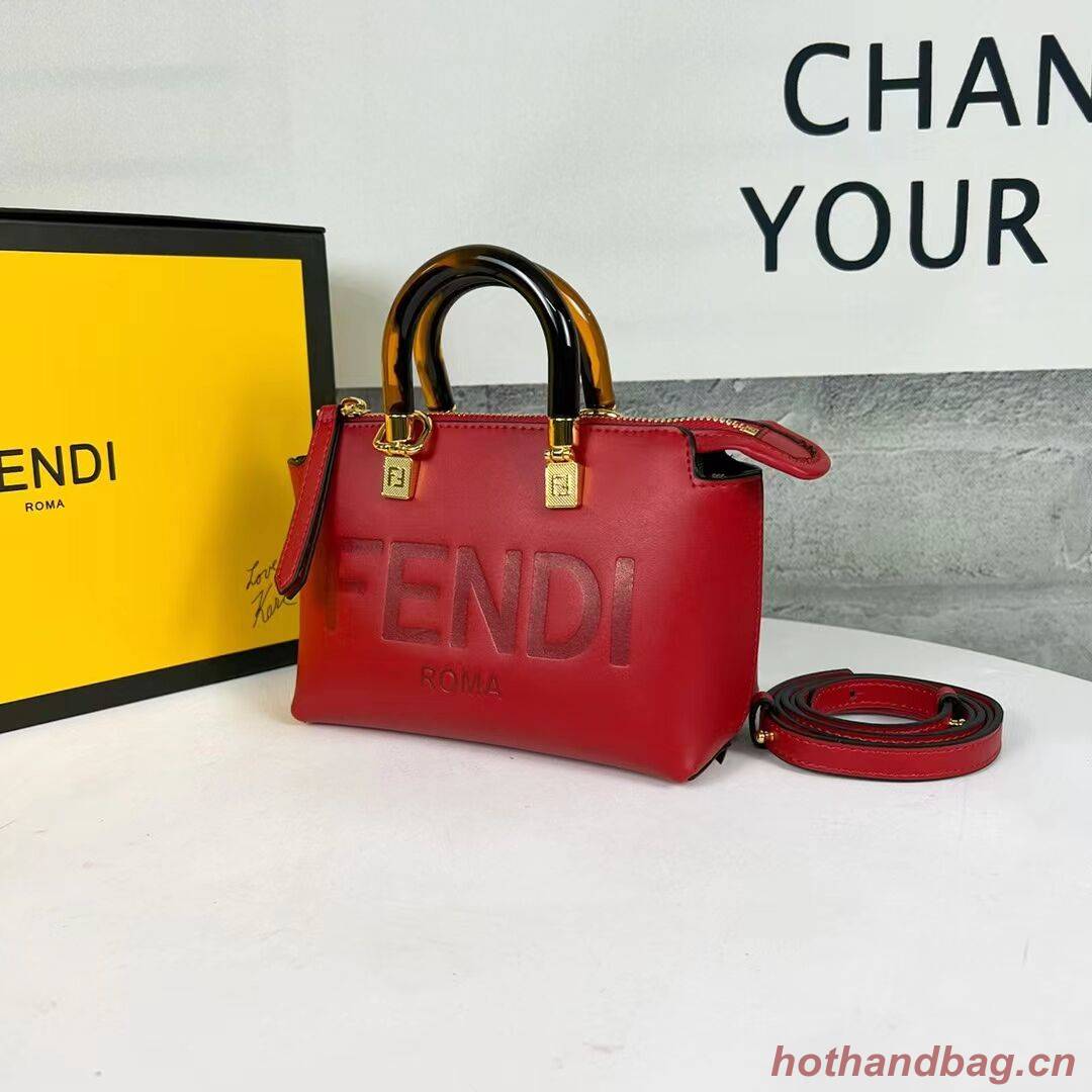 Fendi By The Way Mini Small leather Boston bag 8BS067A red Fendi By The Way Mini Small leather Boston bag 8BS067A red