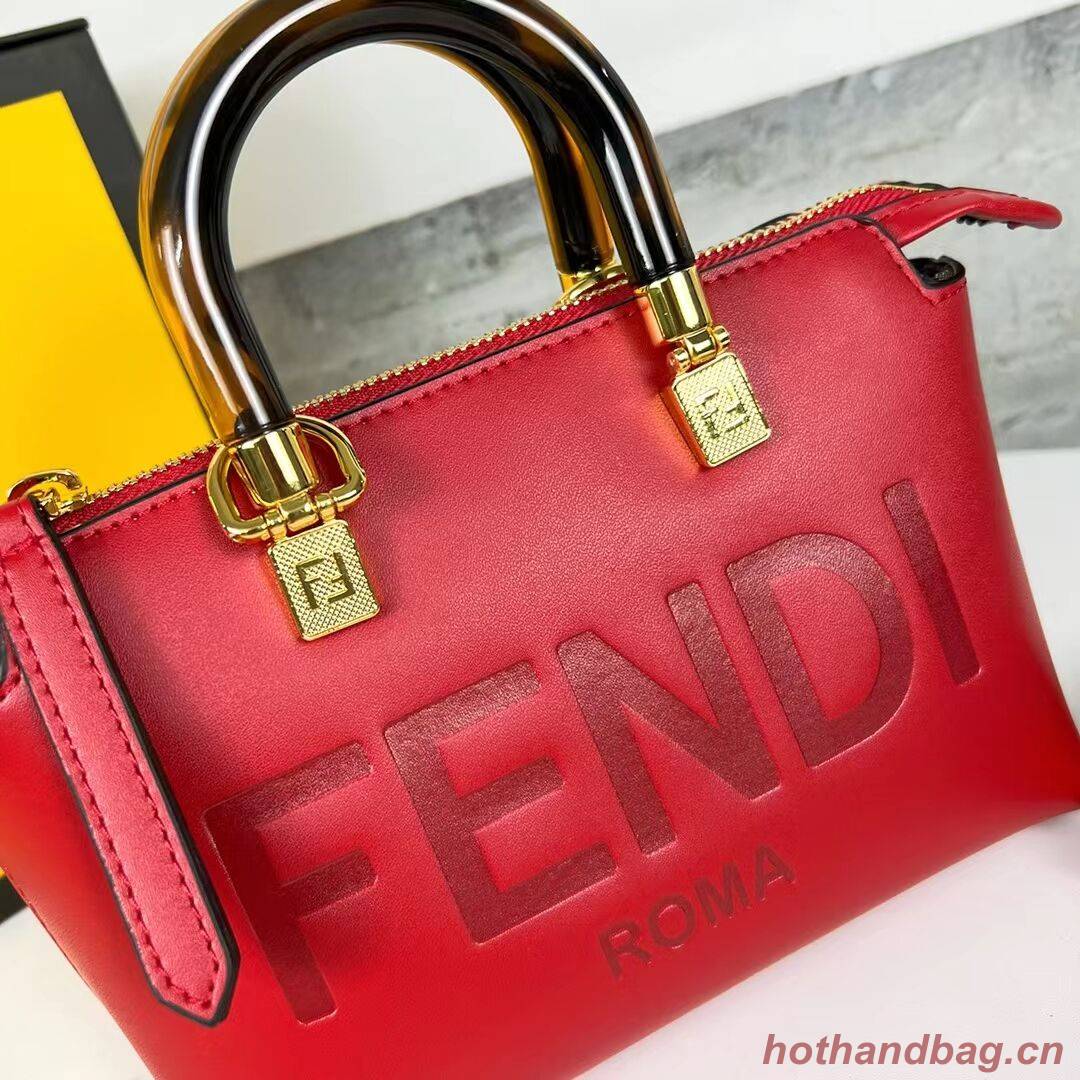 Fendi By The Way Mini Small leather Boston bag 8BS067A red Fendi By The Way Mini Small leather Boston bag 8BS067A red