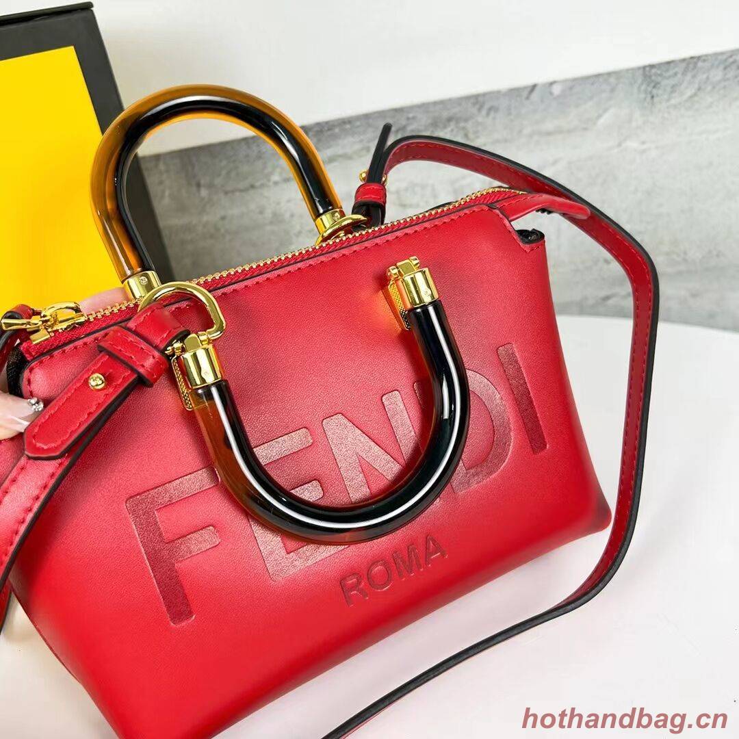 Fendi By The Way Mini Small leather Boston bag 8BS067A red Fendi By The Way Mini Small leather Boston bag 8BS067A red
