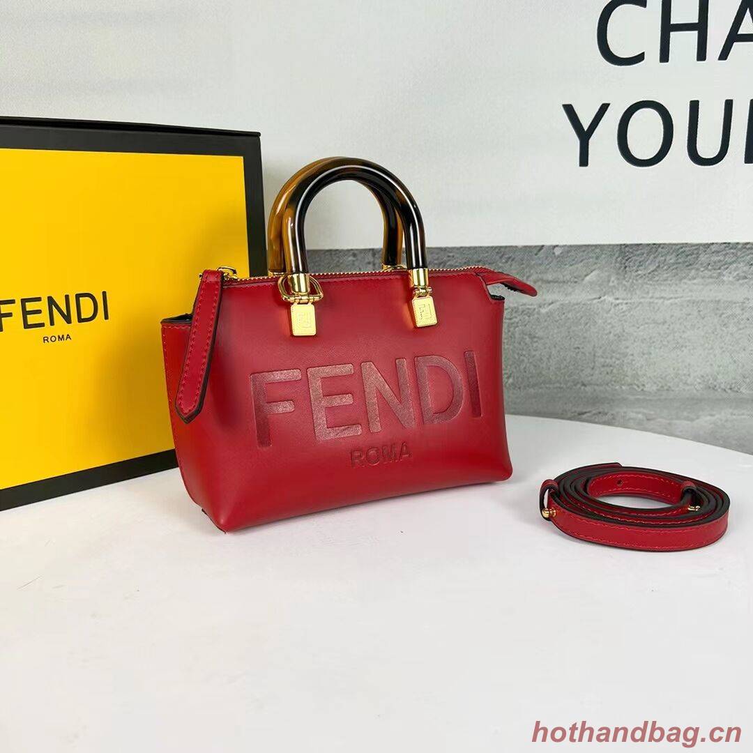 Fendi By The Way Mini Small leather Boston bag 8BS067A red Fendi By The Way Mini Small leather Boston bag 8BS067A red