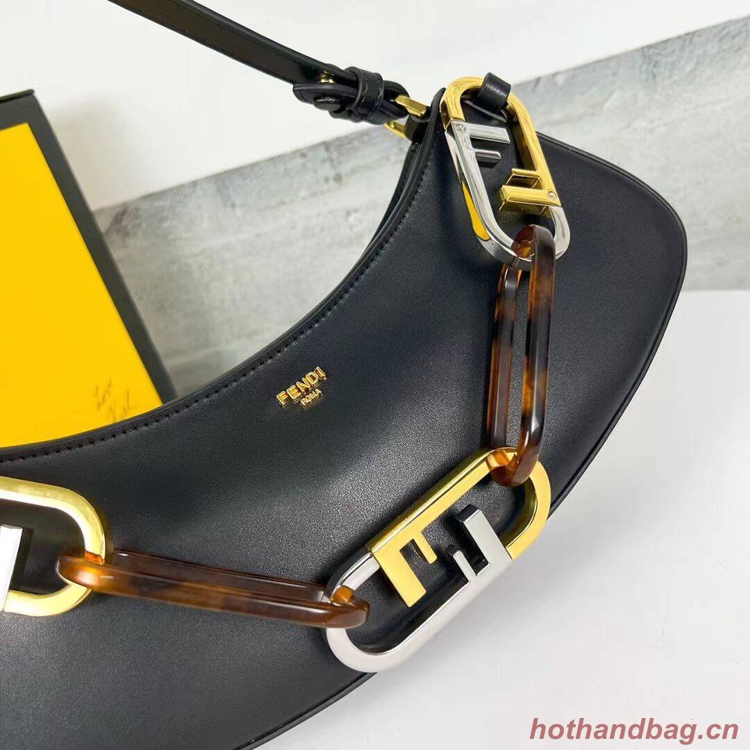 Fendi O Lock Swing Mint green leather pouch 8BS068A black Fendi O Lock Swing Mint green leather pouch 8BS068A black