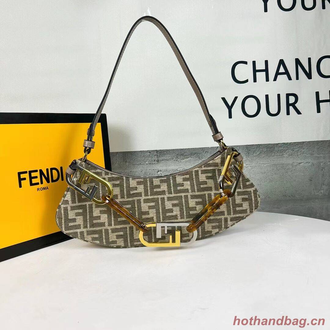 Fendi O Lock Swing Mint green leather pouch 8BS068A gray Fendi O Lock Swing Mint green leather pouch 8BS068A gray