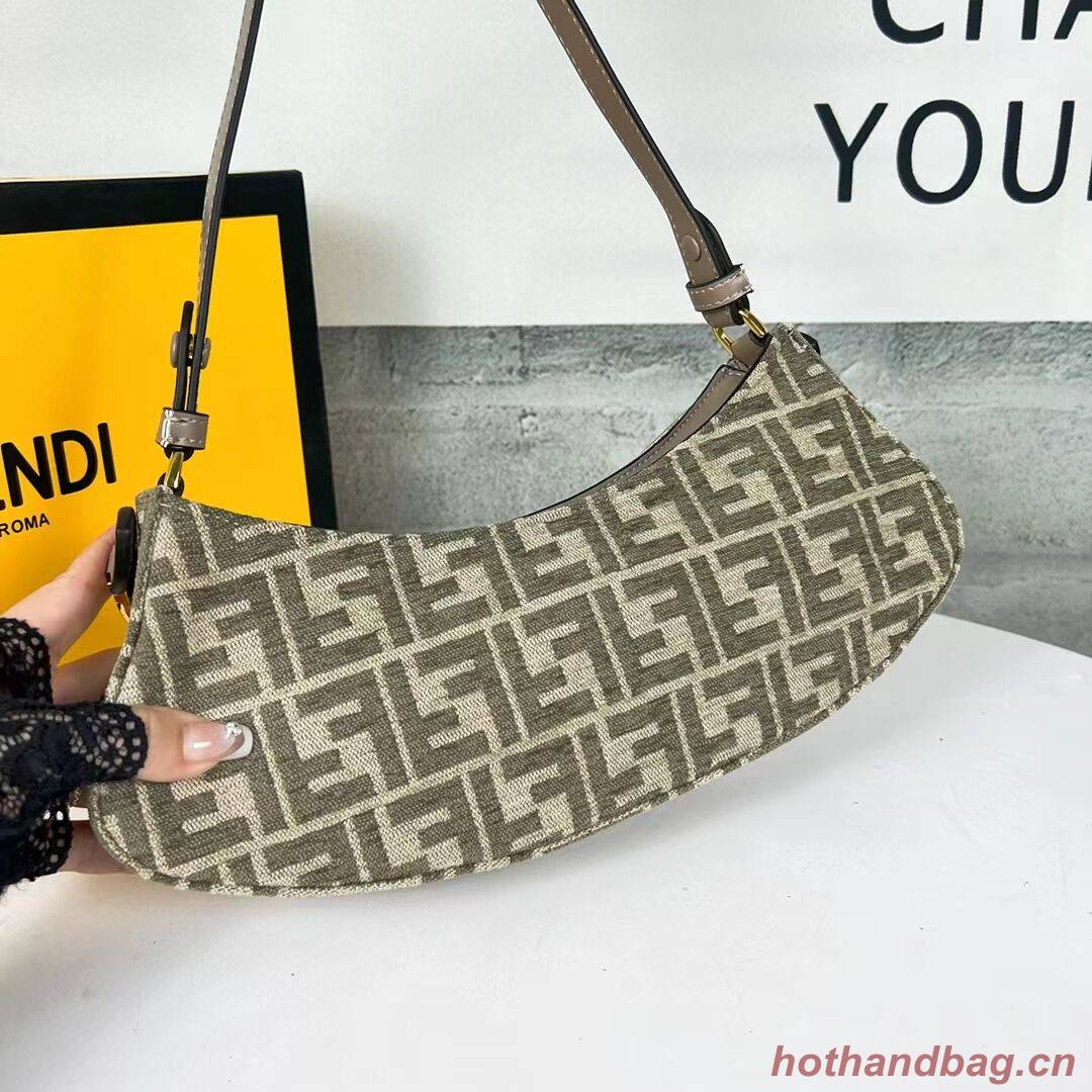 Fendi O Lock Swing Mint green leather pouch 8BS068A gray Fendi O Lock Swing Mint green leather pouch 8BS068A gray