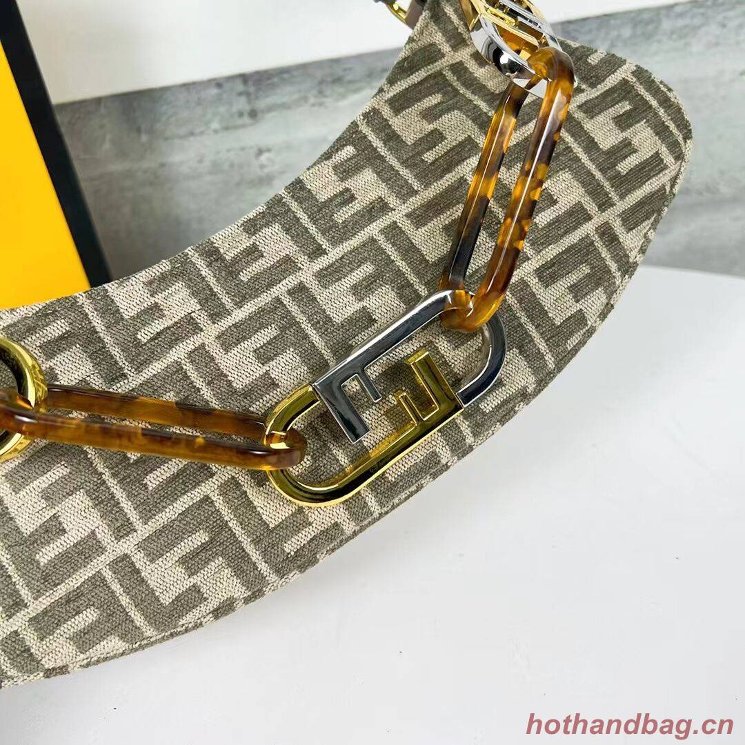 Fendi O Lock Swing Mint green leather pouch 8BS068A gray Fendi O Lock Swing Mint green leather pouch 8BS068A gray